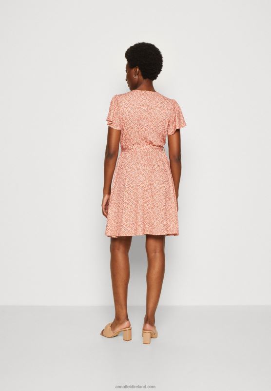 Z62T3 Women Anna Field Day Dress Brown/White