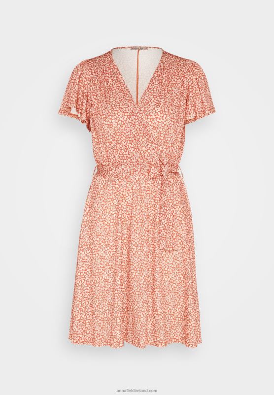 Z62T3 Women Anna Field Day Dress Brown/White