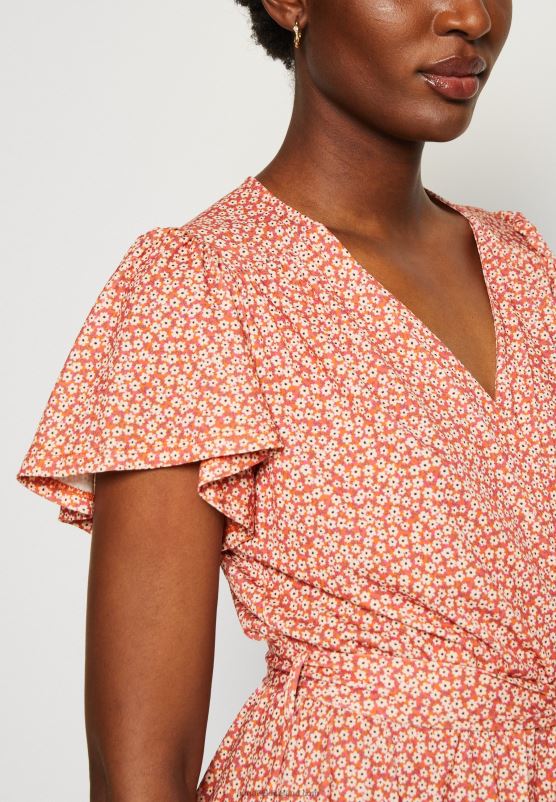 Z62T3 Women Anna Field Day Dress Brown/White