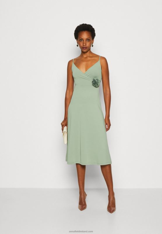 Z62T42 Women Anna Field Jersey Dress Green