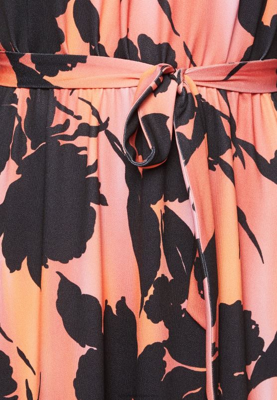 Z62T47 Women Anna Field Jersey Dress Black/Orange