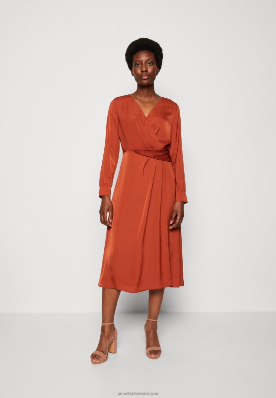Z62T54 Women Anna Field Cocktail Dress Party Dress Brown