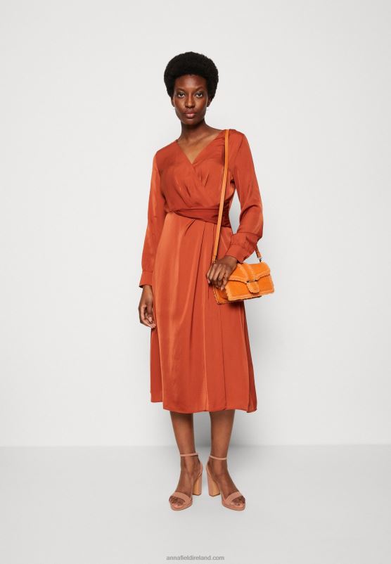 Z62T54 Women Anna Field Cocktail Dress Party Dress Brown