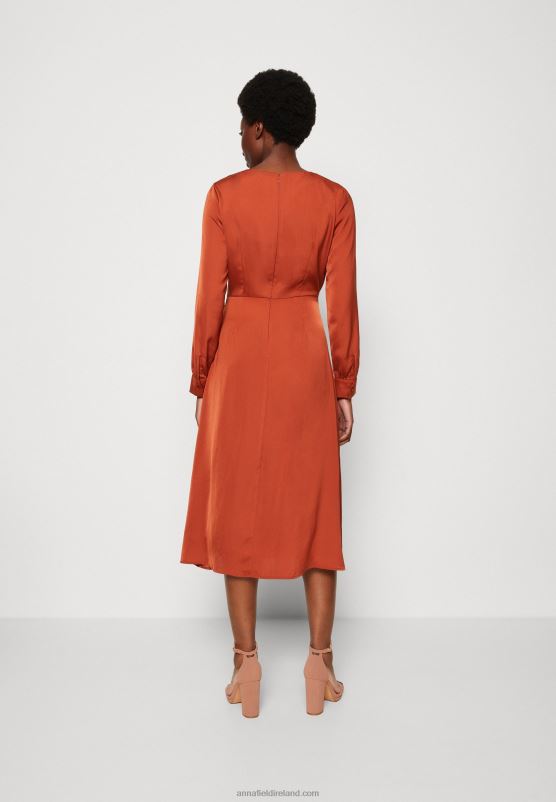 Z62T54 Women Anna Field Cocktail Dress Party Dress Brown