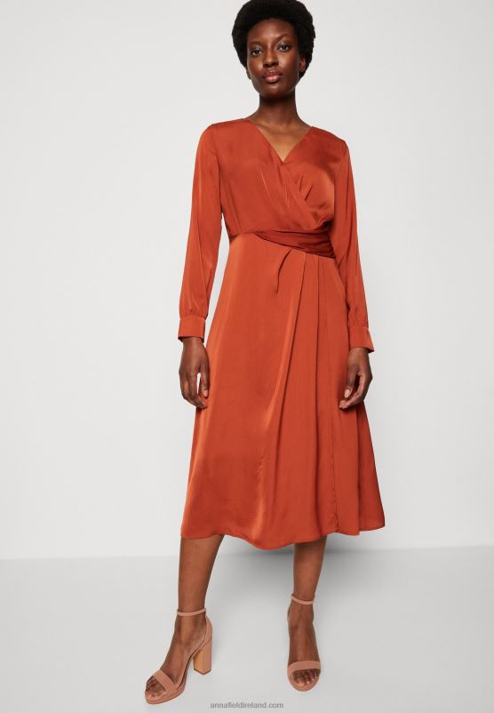 Z62T54 Women Anna Field Cocktail Dress Party Dress Brown