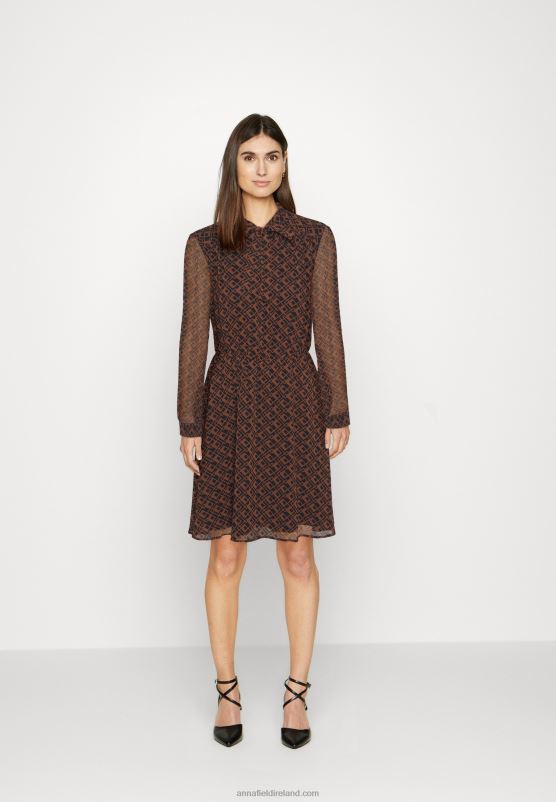 Z62T5 Women Anna Field Day Dress Black/Brown