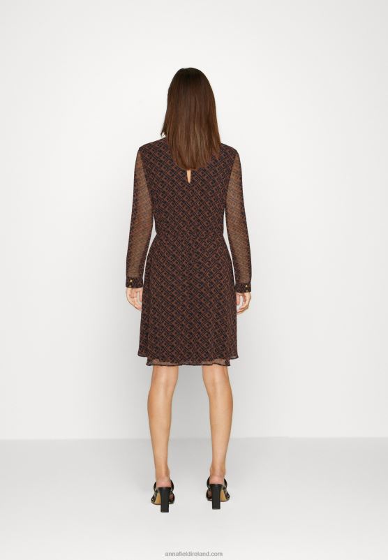 Z62T5 Women Anna Field Day Dress Black/Brown