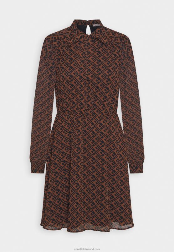 Z62T5 Women Anna Field Day Dress Black/Brown