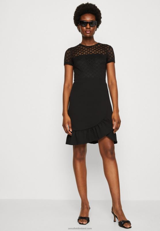 Z62T60 Women Anna Field Cocktail Dress Party Dress Black