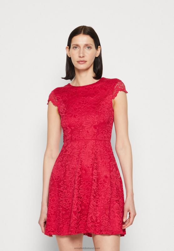 Z62T61 Women Anna Field Cocktail Dress Party Dress Berry