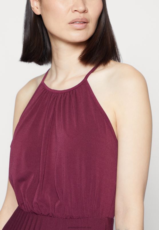 Z62T65 Women Anna Field Cocktail Dress Party Dress Dark Red