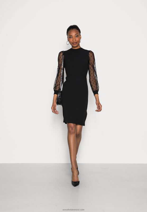 Z62T70 Women Anna Field Cocktail Dress Party Dress Black