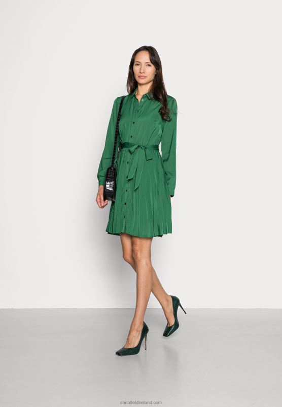 Z62T80 Women Anna Field Shirt Dress Dark Green