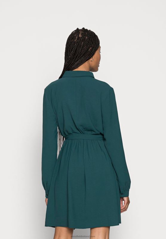 Z62T83 Women Anna Field Shirt Dress Dark Green