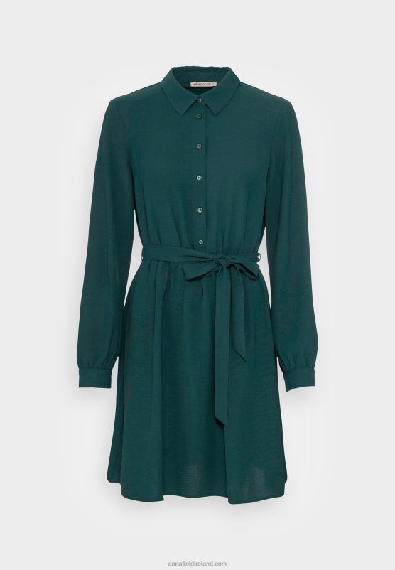 Z62T83 Women Anna Field Shirt Dress Dark Green