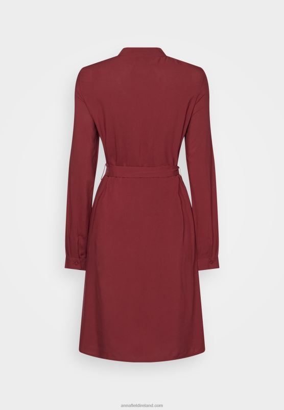 Z62T84 Women Anna Field Shirt Dress Dark Red