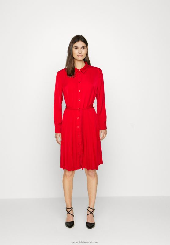 Z62T85 Women Anna Field Shirt Dress Dark Red