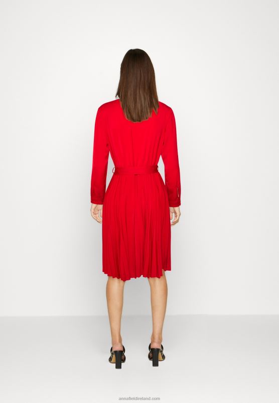 Z62T85 Women Anna Field Shirt Dress Dark Red