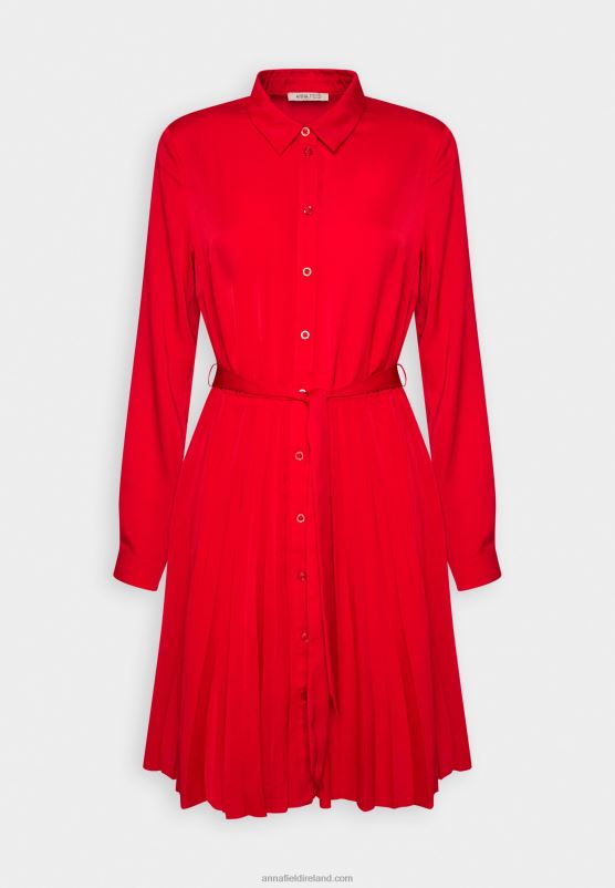 Z62T85 Women Anna Field Shirt Dress Dark Red