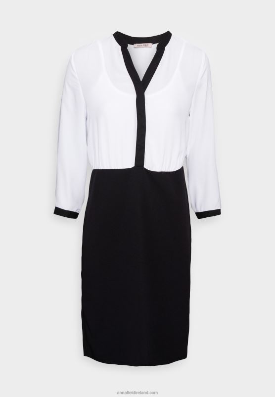 Z62T87 Women Anna Field Shirt Dress Black/White