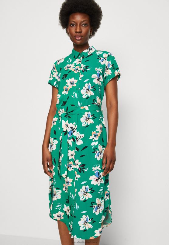 Z62T89 Women Anna Field Shirt Dress Green/Pink