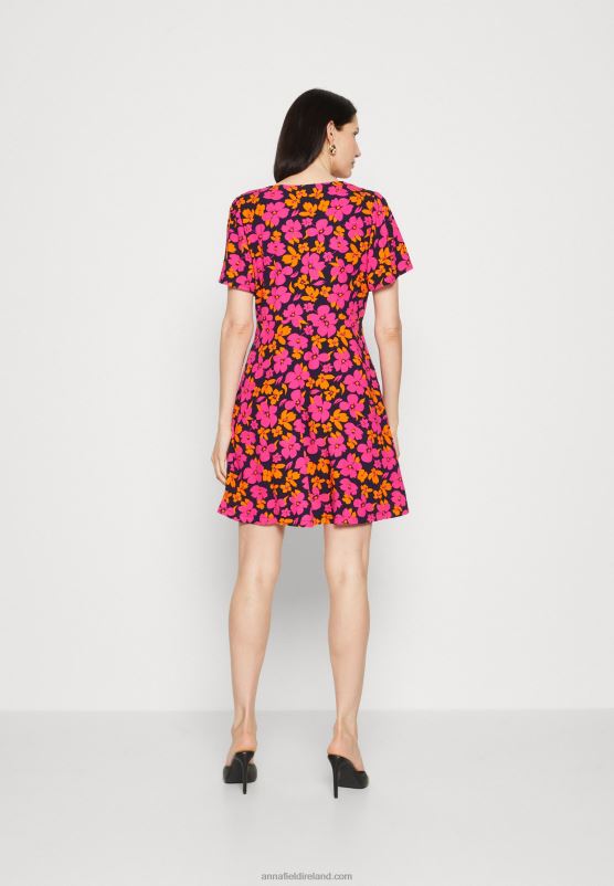 Z62T90 Women Anna Field Shirt Dress Pink/Orange