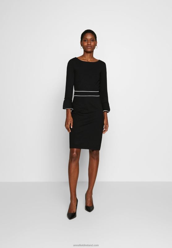 Z62T98 Women Anna Field Shift Dress Black/White