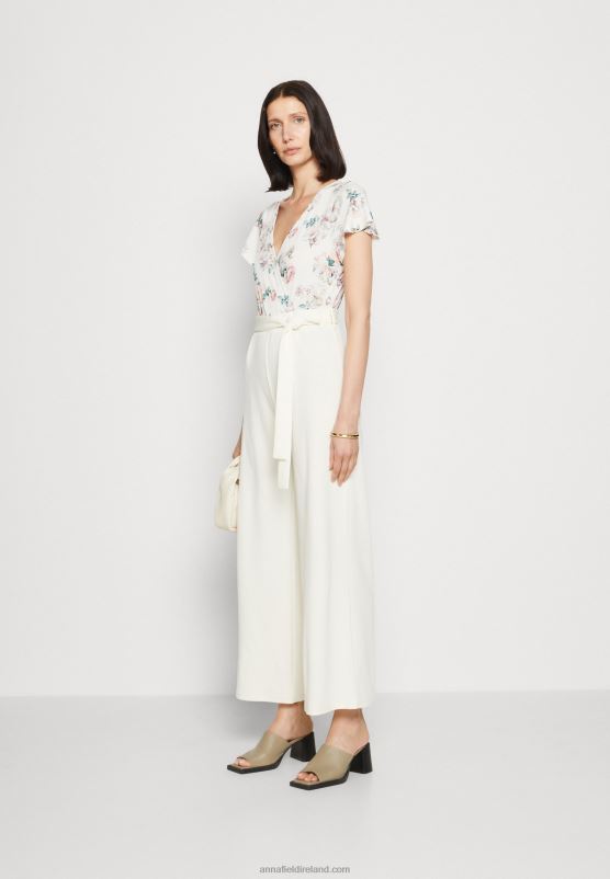 Z62T880 Women Anna Field Jumpsuit Beige/White