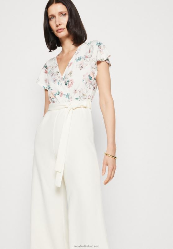 Z62T880 Women Anna Field Jumpsuit Beige/White