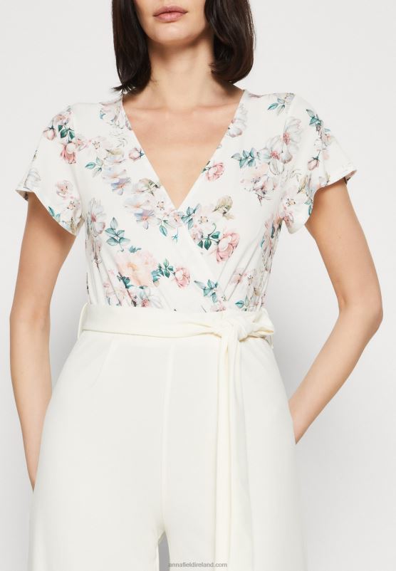 Z62T880 Women Anna Field Jumpsuit Beige/White