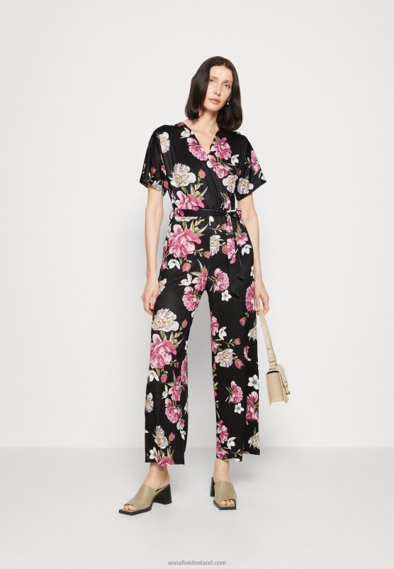 Z62T888 Women Anna Field Jumpsuit Black/Multi-Coloured