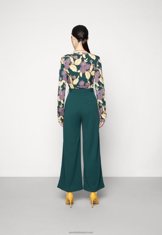 Z62T899 Women Anna Field Jumpsuit Dark Green/Yellow