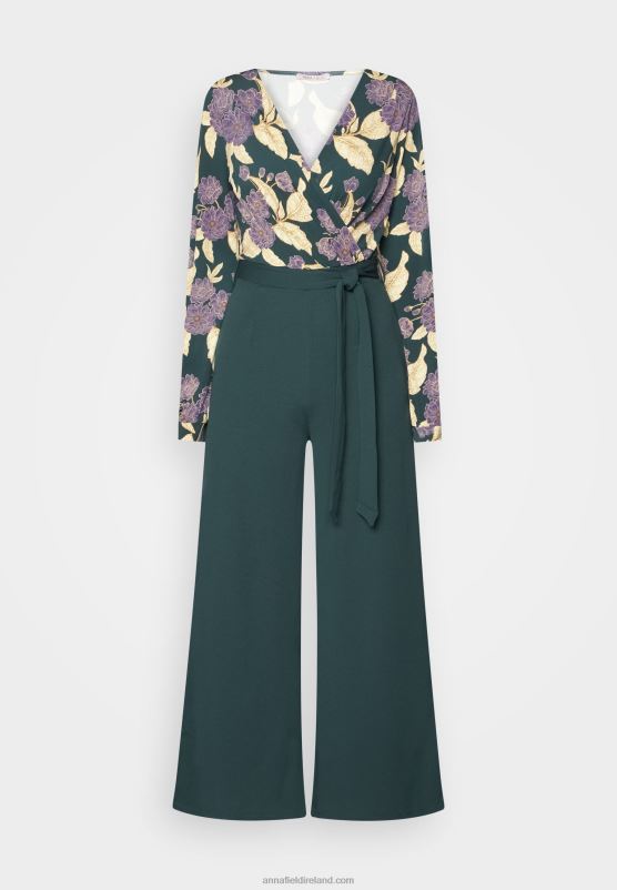 Z62T899 Women Anna Field Jumpsuit Dark Green/Yellow
