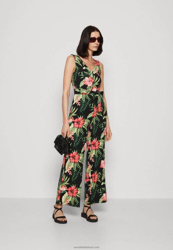 Z62T900 Women Anna Field Jumpsuit Black/Green