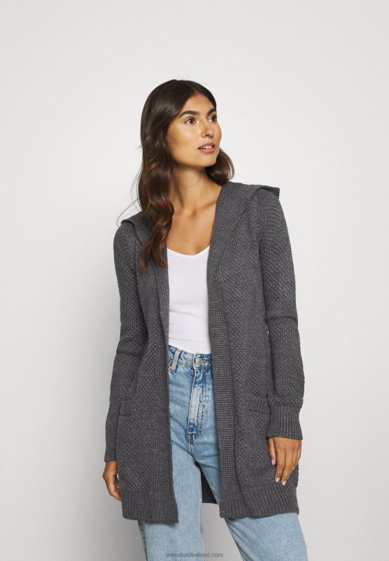 Z62T823 Women Anna Field Cardigan Dark Grey Melange