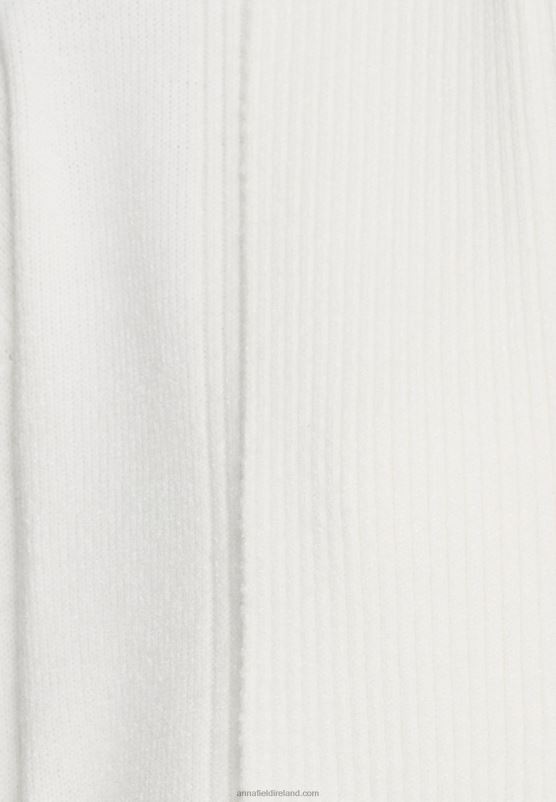 Z62T827 Women Anna Field Ribbed Fold Collar Cardigan Off White