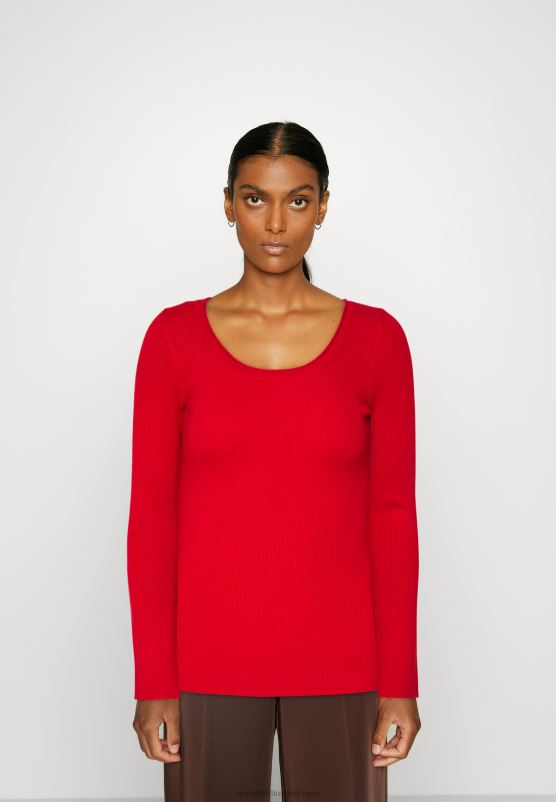 Z62T842 Women Anna Field Button Detail Jumper Red