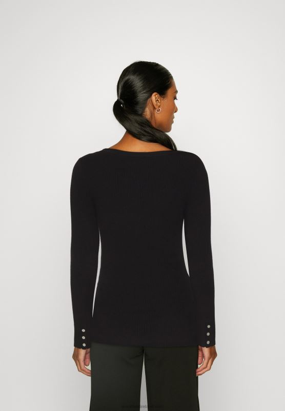 Z62T848 Women Anna Field Button Detail Jumper Black