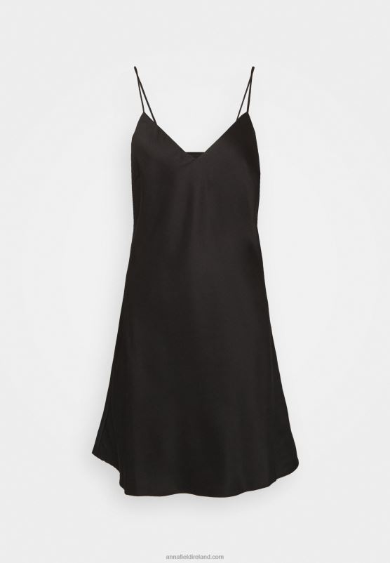 Z62T1044 Women Anna Field Simple Satin Nightie Nightie Black