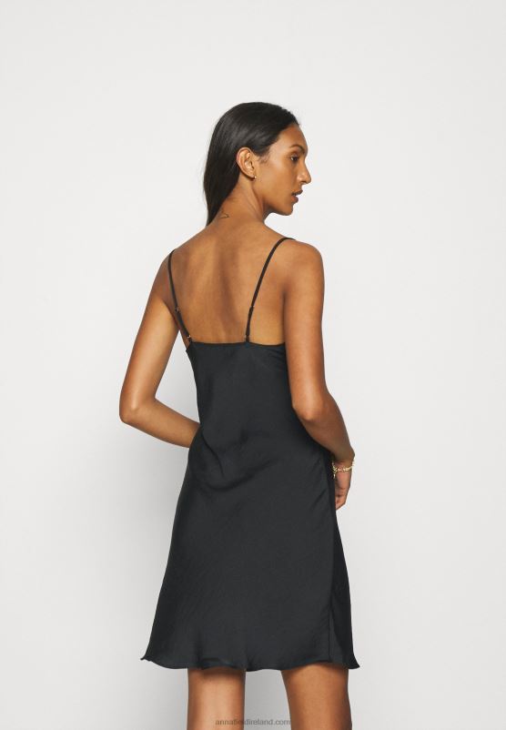 Z62T1050 Women Anna Field Hammered Satin Nightie Nightie Black