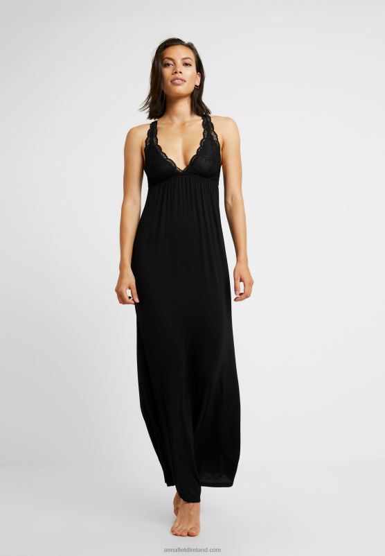 Z62T1057 Women Anna Field Anna Long Viscose Dress Nightie Black
