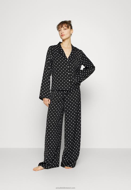 Z62T1062 Women Anna Field Pyjama Set Black/Off-White