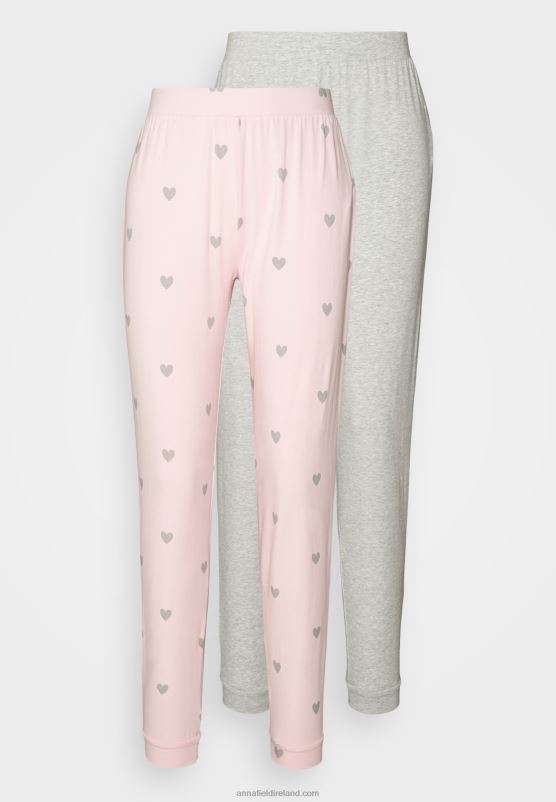 Z62T1076 Women Anna Field 2 Pack Pyjama Bottoms Pink/Grey