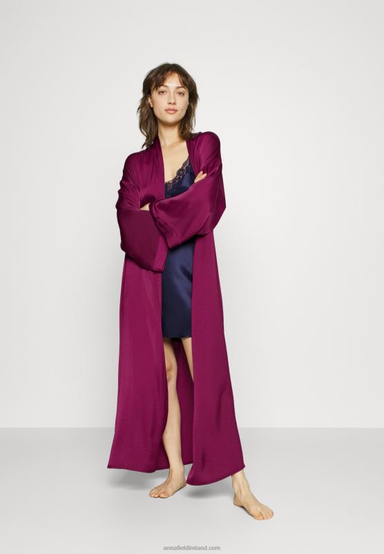 Z62T1086 Women Anna Field Bridal Dressing Gown Dressing Gown Purple