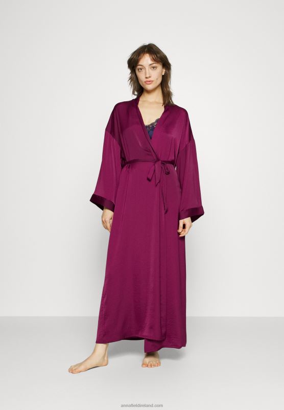 Z62T1086 Women Anna Field Bridal Dressing Gown Dressing Gown Purple