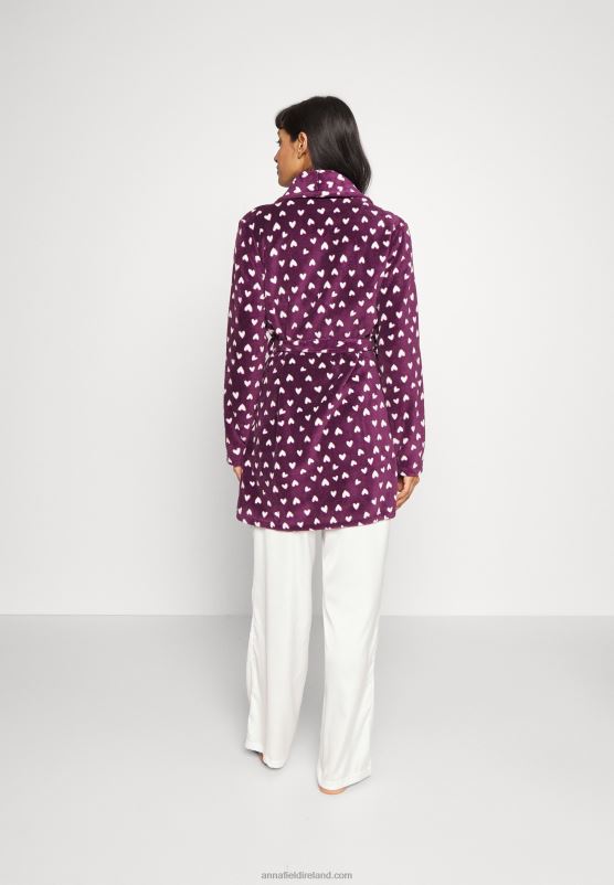 Z62T1091 Women Anna Field Dressing Gown Dark Red/Beige