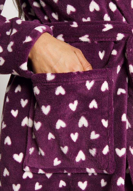 Z62T1091 Women Anna Field Dressing Gown Dark Red/Beige