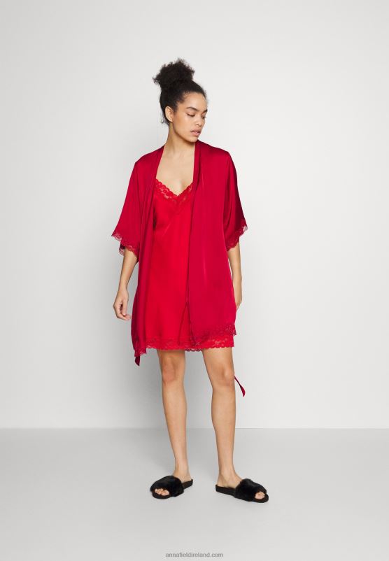 Z62T1092 Women Anna Field Dressing Gown Red