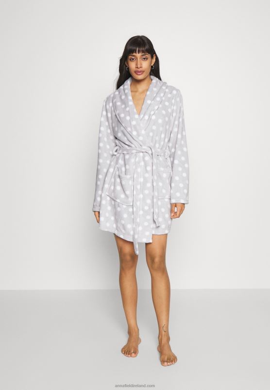 Z62T1093 Women Anna Field Dressing Gown Grey/White