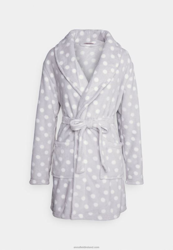 Z62T1093 Women Anna Field Dressing Gown Grey/White